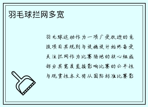 羽毛球拦网多宽